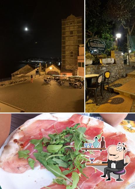 Pizzeria A Veggia Baracca si caratterizza per la interni e cibo