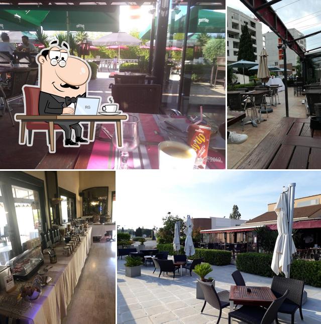 Installez-vous à l'une des tables de Restaurant et Hotel Eurotel