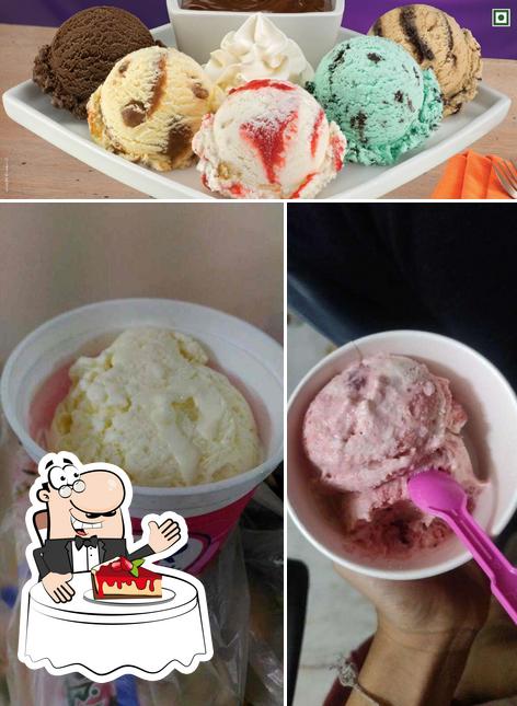 Baskin Robbins serves a number of sweet dishes