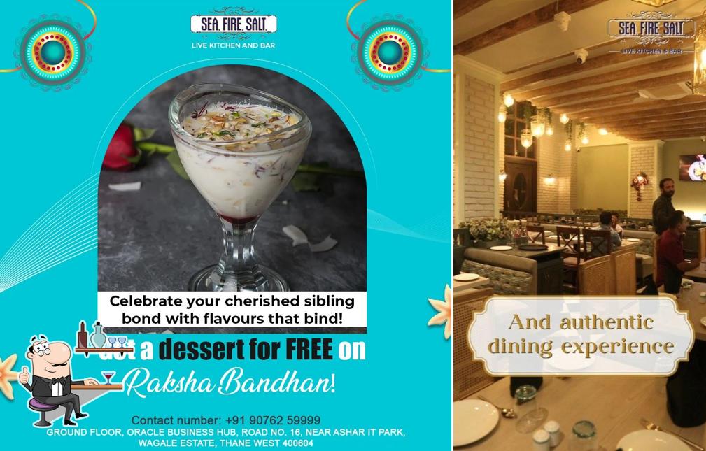 Take a seat at one of the tables at Sea Fire Salt