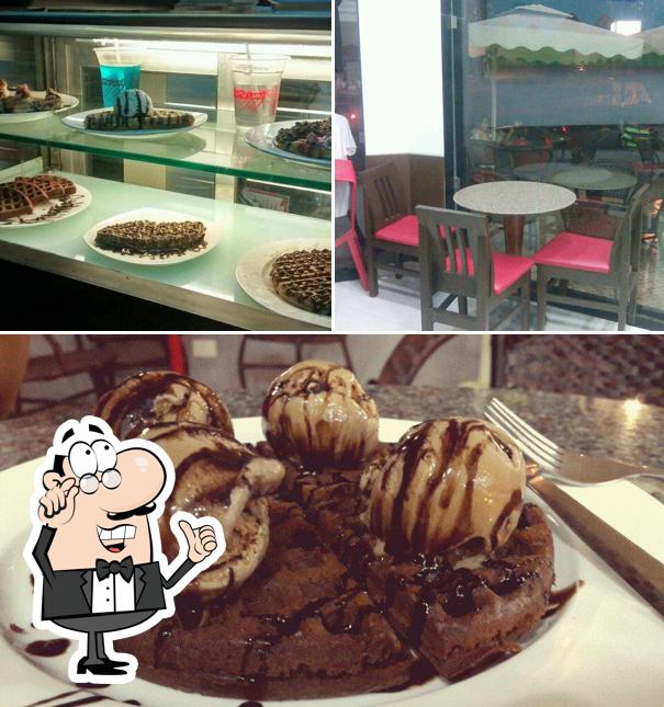 The restaurant's interior and food