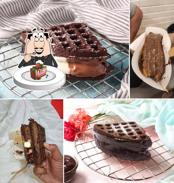 Chocolate cake at The Belgian Waffle Co