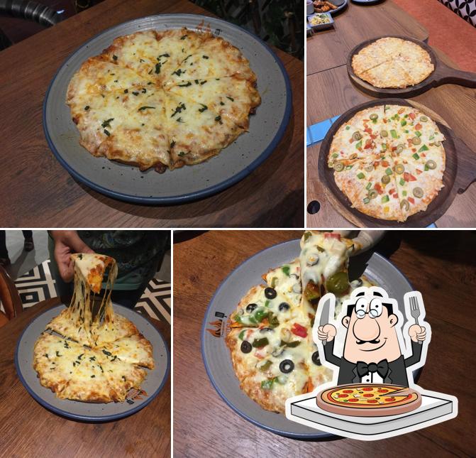 Pick various types of pizza