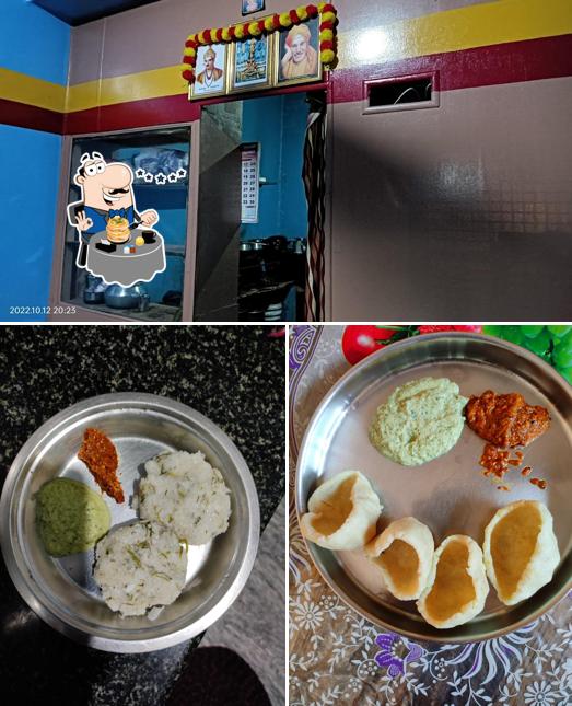 The image of food and interior at Hotel kannadiga