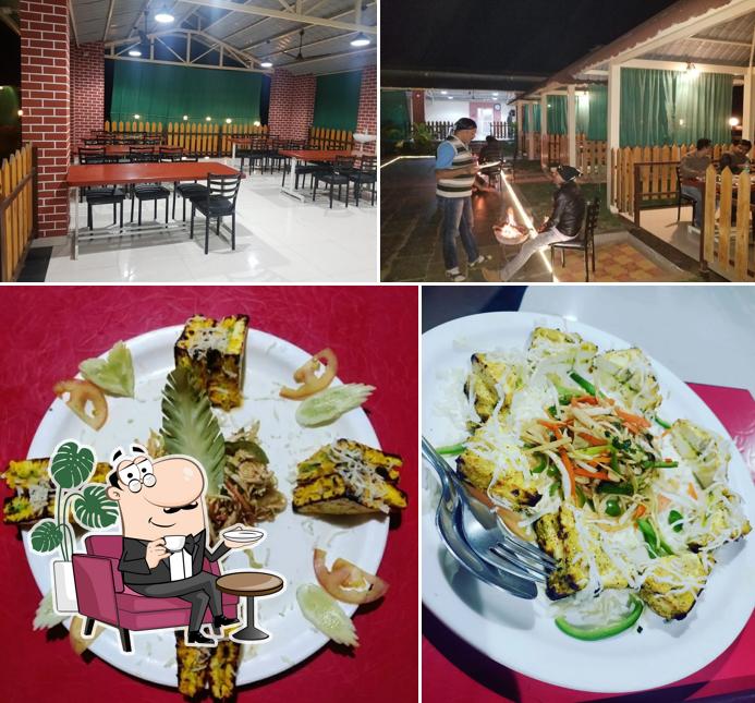 This is the picture depicting interior and food at Sachin's Restaurant