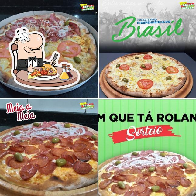 Consiga pizza no Pizzaria Bella massa