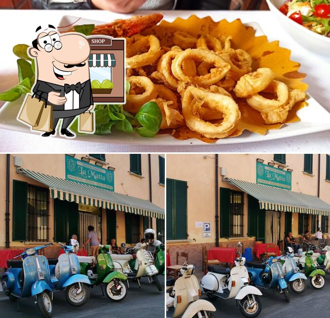 Dai un’occhiata alla immagine che presenta la esterno e cibo di Antica Osteria La Matta