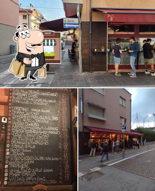 Questa è la immagine che mostra la esterno e lavagna di Hostaria Vite Rossa