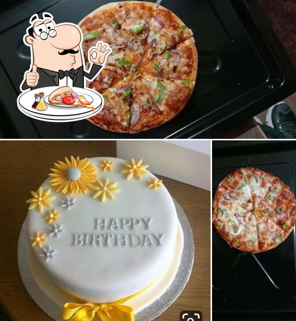 Get pizza at UniQue Bakery