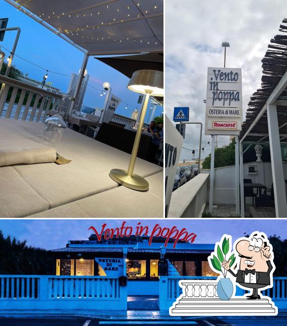 La esterno e cibo del ristorante