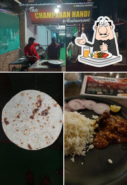 This is the picture showing food and interior at The CHAMPARAN HANDI & Restaurant