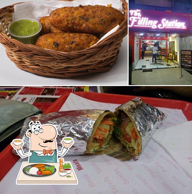 This is the image showing food and interior at The Filling Station