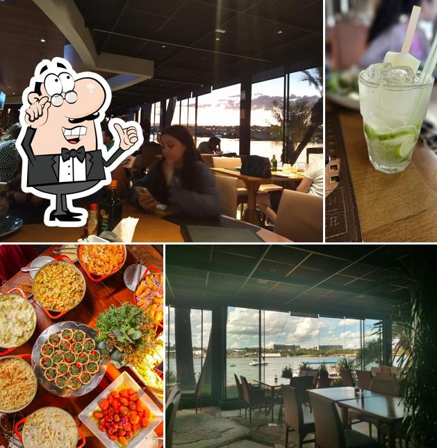 Sente em uma das mesas no Gran Bier