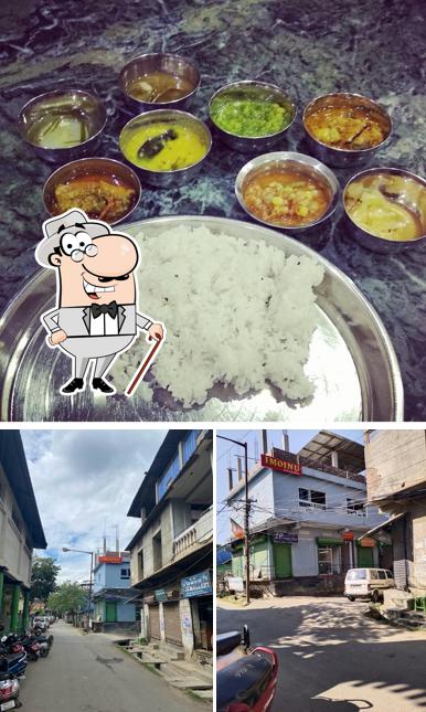 This is the picture showing exterior and food at Hotel Imoinu