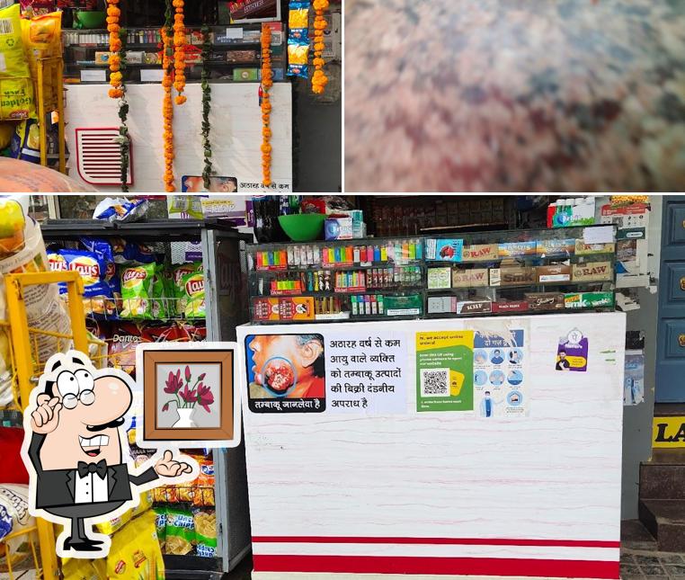 Take a look at the photo depicting interior and food at B paan shop