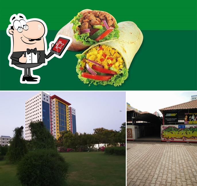 The restaurant's exterior and food