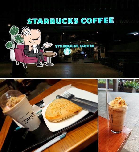 The interior of Starbucks