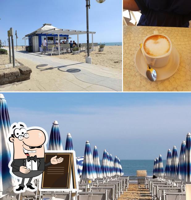 Questa è la immagine che raffigura la esterno e cibo di Chiosco Barchetta