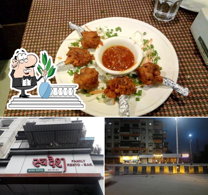 The photo of Swadesh Family Restaurant & Bar’s exterior and food