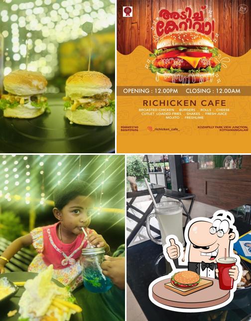 Get a burger at RICHICKEN Cafe