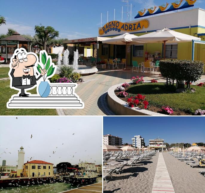 Gli esterni di Bagno Adria 89 spiaggia e cucina