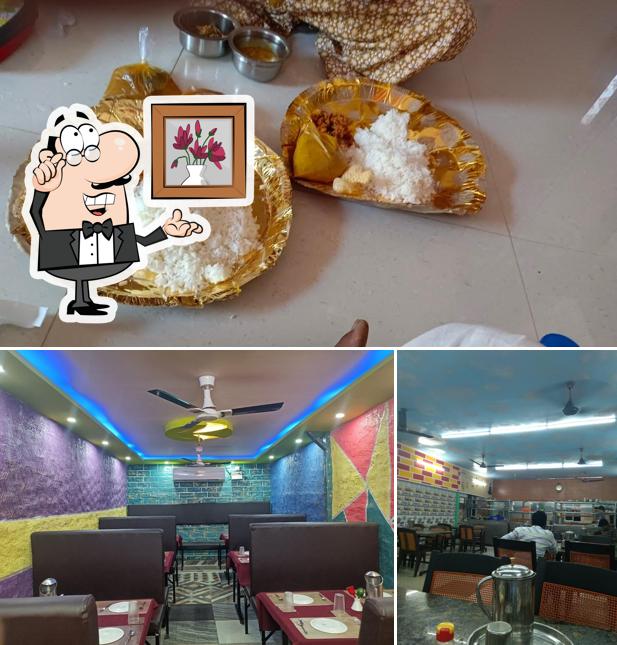 Among different things one can find interior and food at Hotel Sri Lakshmi ganpati villa's