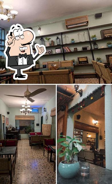 Take a seat at one of the tables at The Courtyard Diner