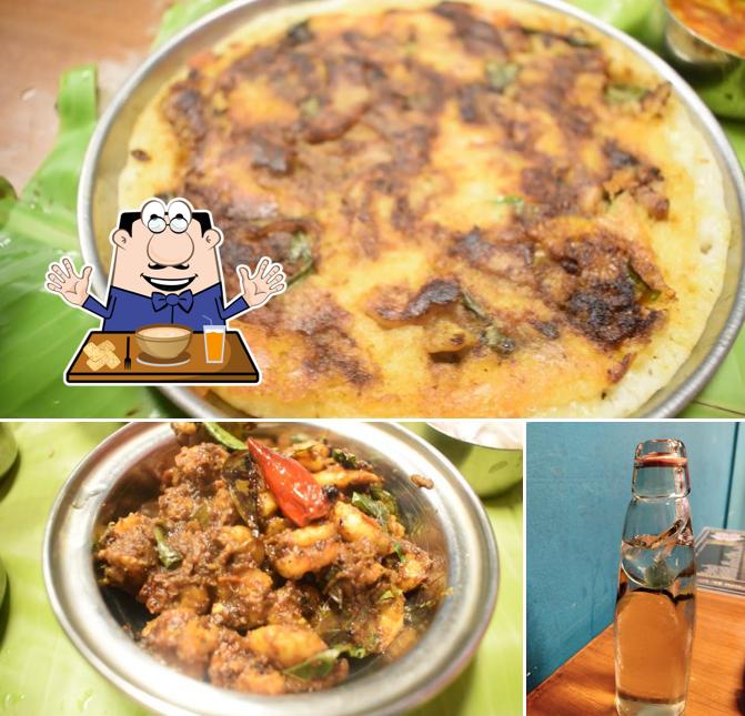 The image of food and beer at Cholan Mess