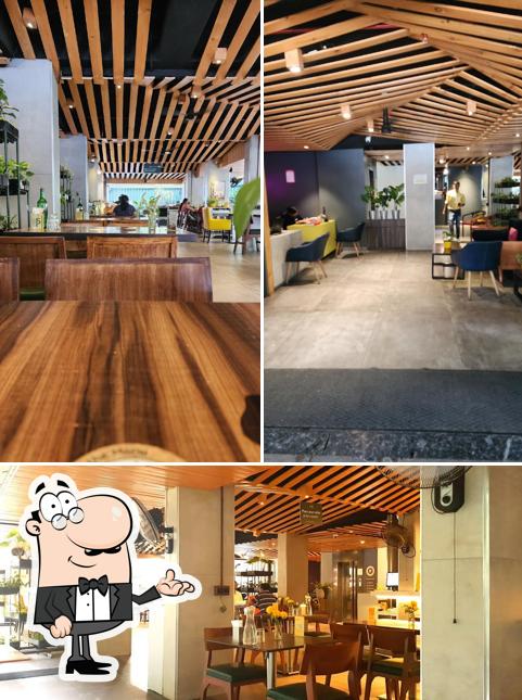 Take a seat at one of the tables at Chirp - Eat. Play. Work