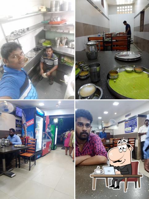 The interior of Anandh Vegetarian A/C
