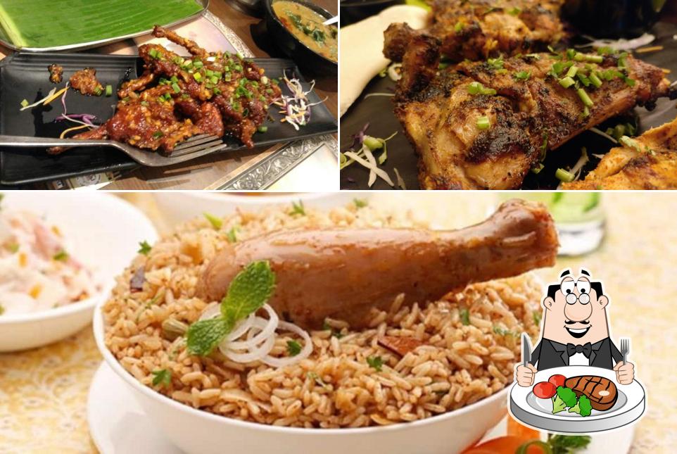 Meat meals are offered by Dindigul Thalappakatti Restaurant