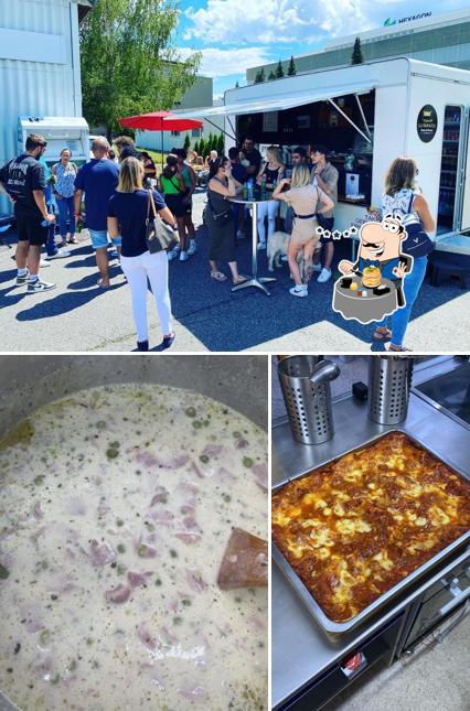 Dai un’occhiata alla foto che raffigura la cibo e esterno di La Baracca