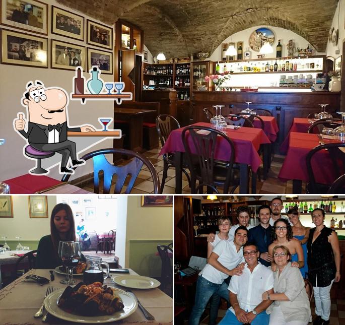 Tra le varie cose da Antica Trattoria delle Volte si possono trovare la interni e bancone da bar