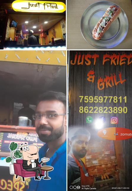 Take a seat at one of the tables at Just Fried