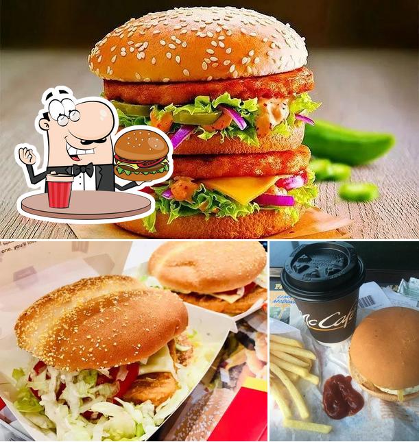 Order a burger at McDonald's