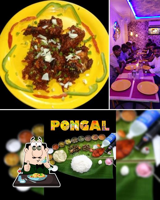 Among various things one can find food and dining table at HUNGER SPOT RESTAURANT PAMMAL
