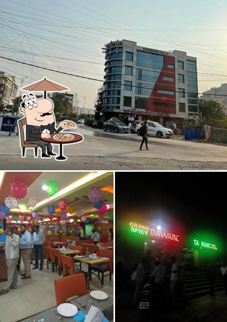 The image of Grand Spicy Bawarchi Gachibowli’s exterior and interior
