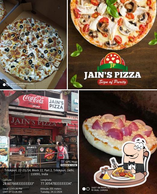 Try out pizza at Jain’s Pizza