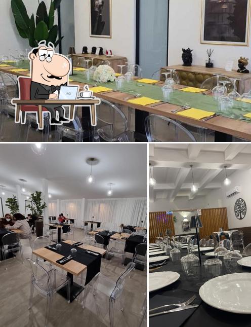 Questa è la foto che presenta la interni e bevanda di Ristorante Pizzeria Classe "76