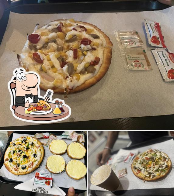 Order pizza at Cold Rock Cafe