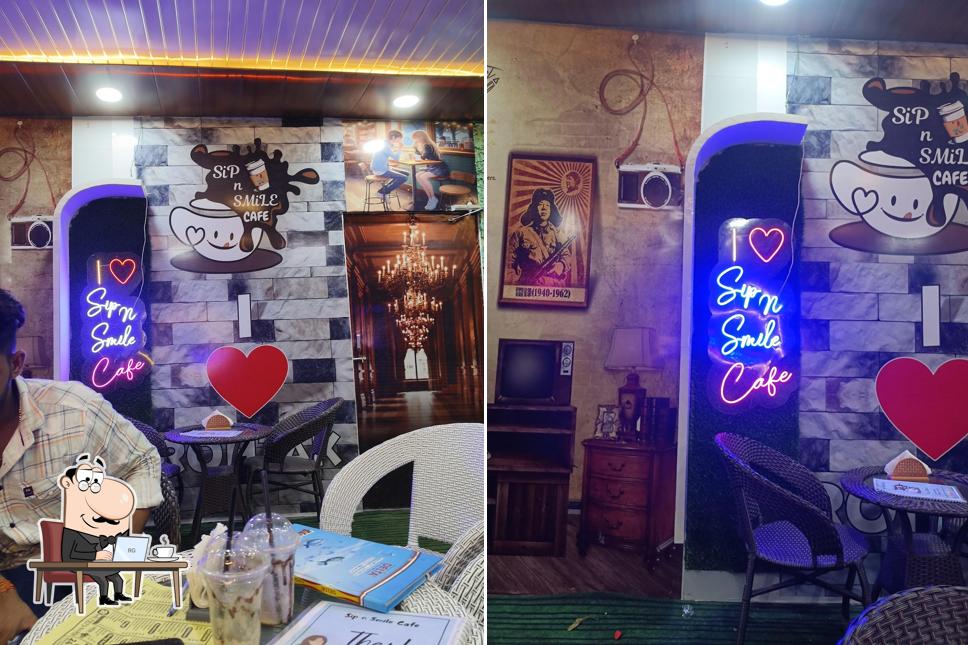 The interior of Sip N Smile Cafe