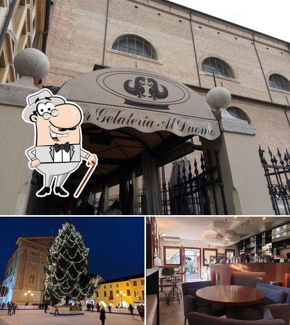 Questa è la immagine che raffigura la esterno e tavolo da pranzo di Caffè al Duomo