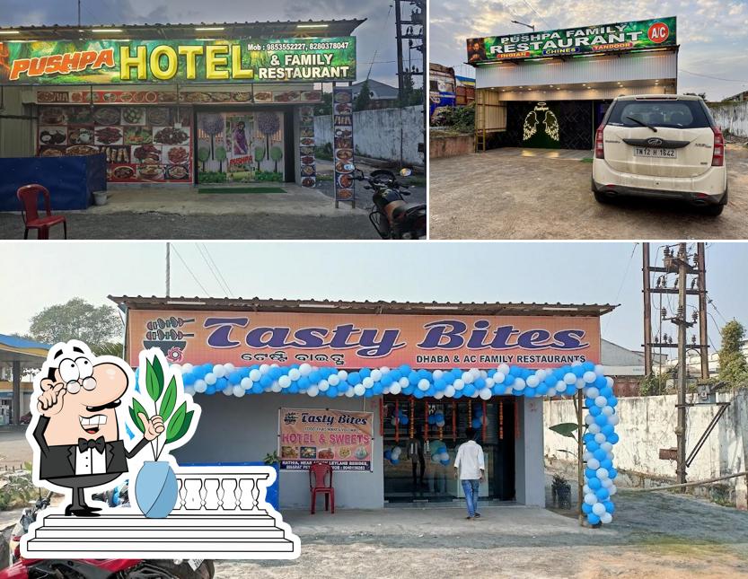 The exterior of Pushpa hotel and a/c family restaurant