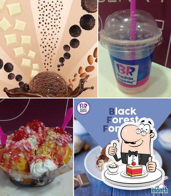 Baskin Robbins serves a selection of sweet dishes