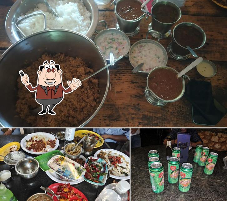 Take a look at the photo displaying food and beer at PATTIKADU Kudil Dhaba