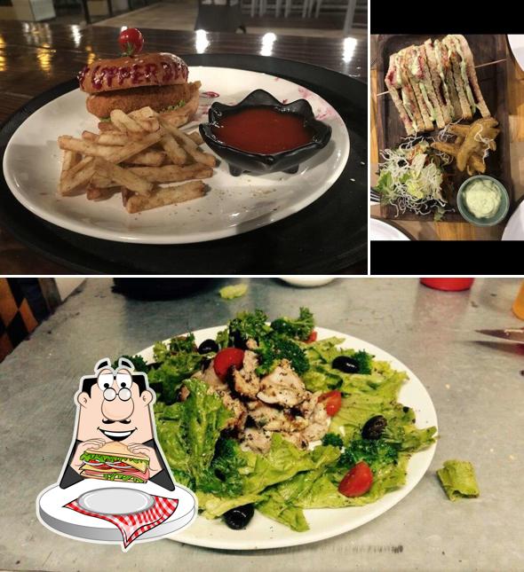 Club sandwich at The Upper Deck Cafe & Lounge