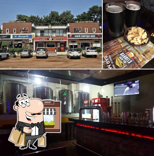 Among different things one can find exterior and beer at BARRELS BREWHOUSE
