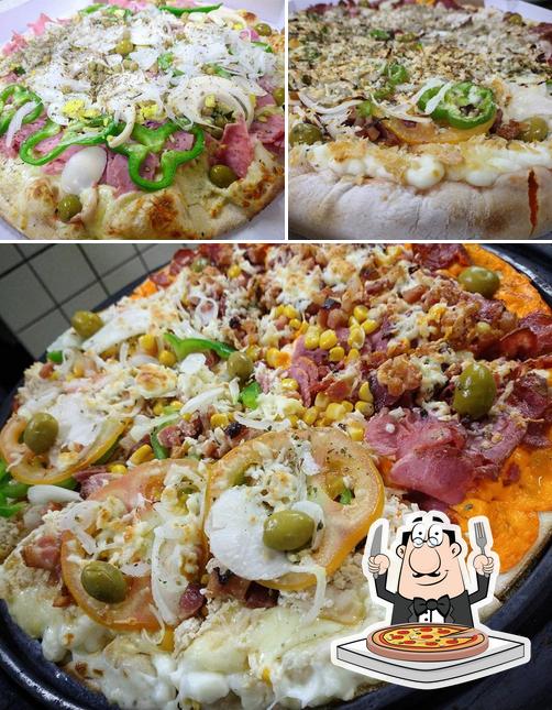 Escolha pizza no Fornello Pizzaria