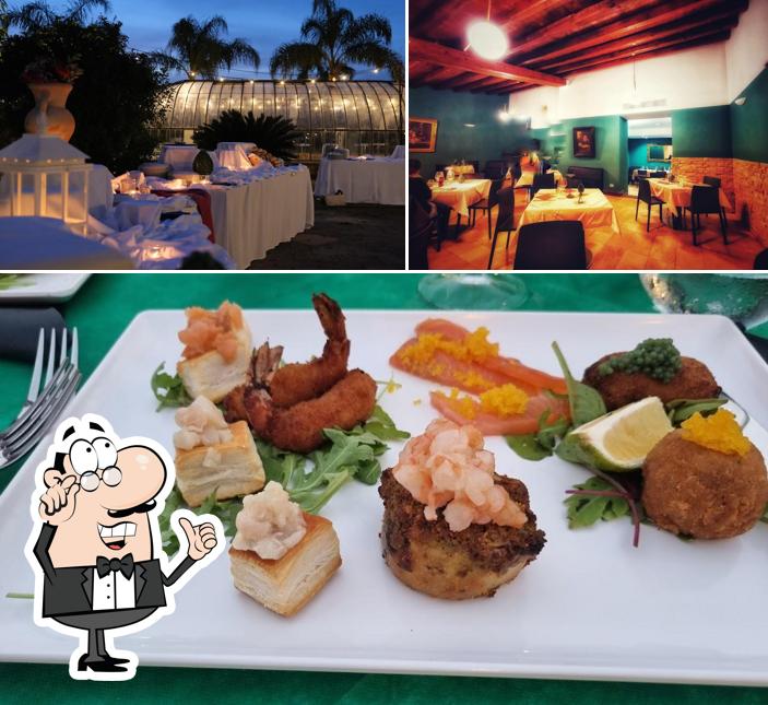 La interni e cibo del ristorante