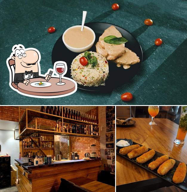 This is the image depicting food and wine at JB 007 Restaurant and Bar